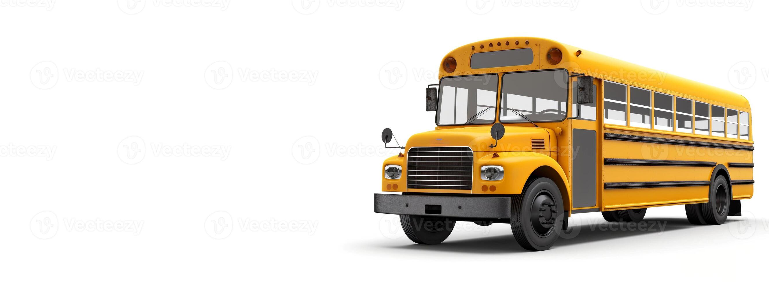 School bus art work isolated banner. Generate Ai photo