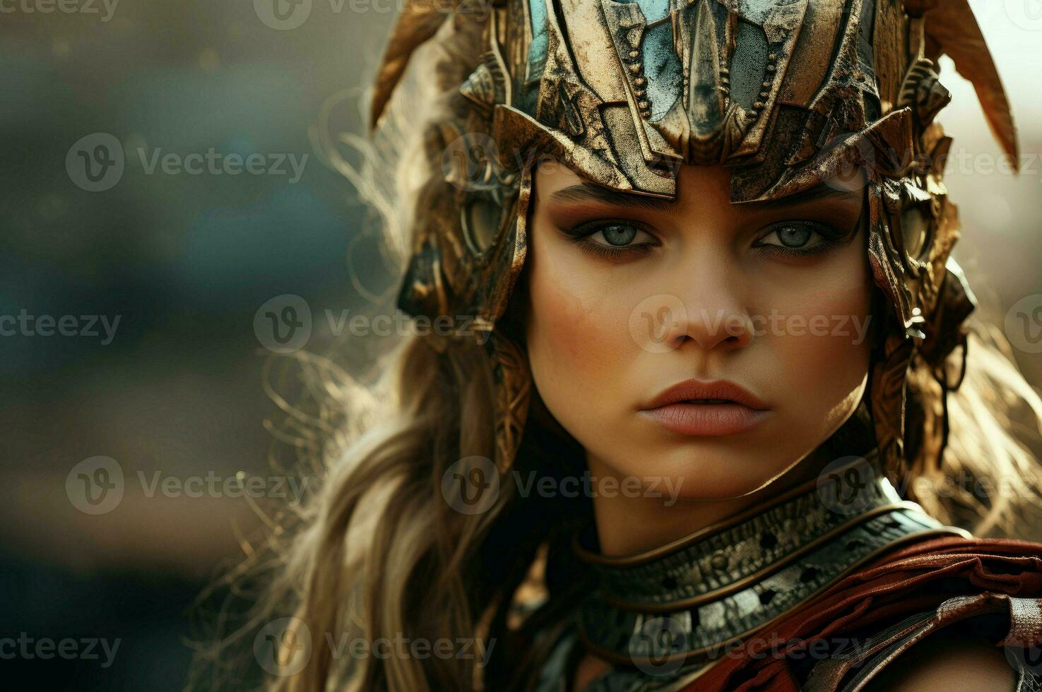 Gladiator woman warrior. Generate Ai photo