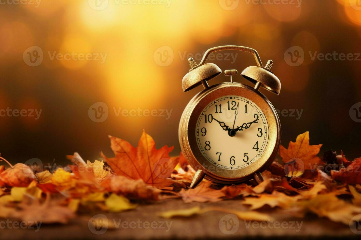 Persistent alarm clock autumn. Generate Ai photo