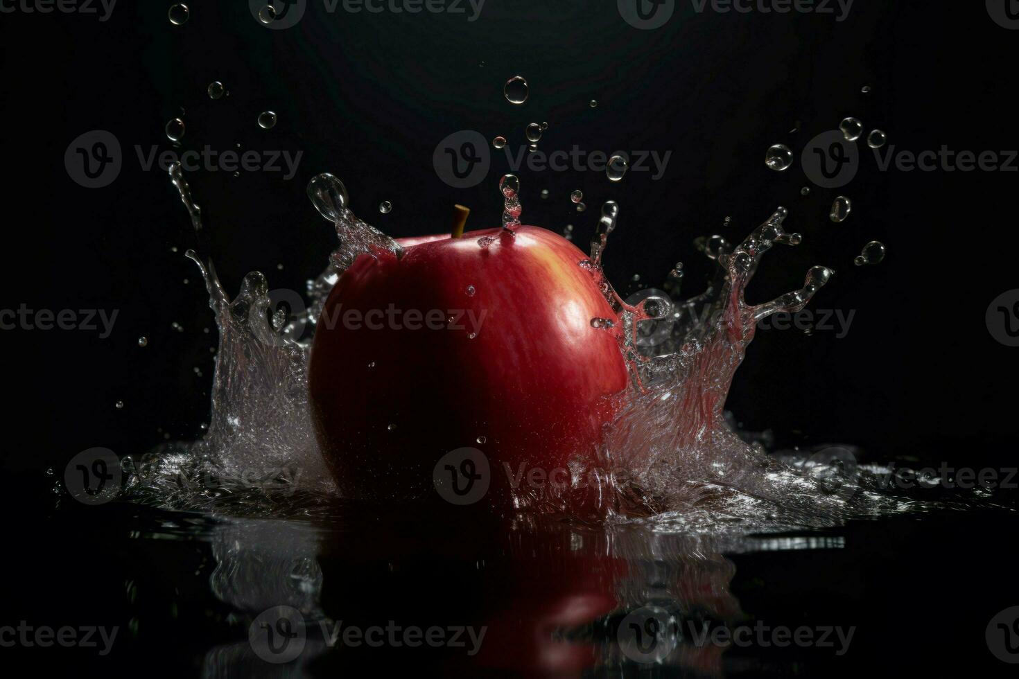 Apple water drops photo shot. Generate AI