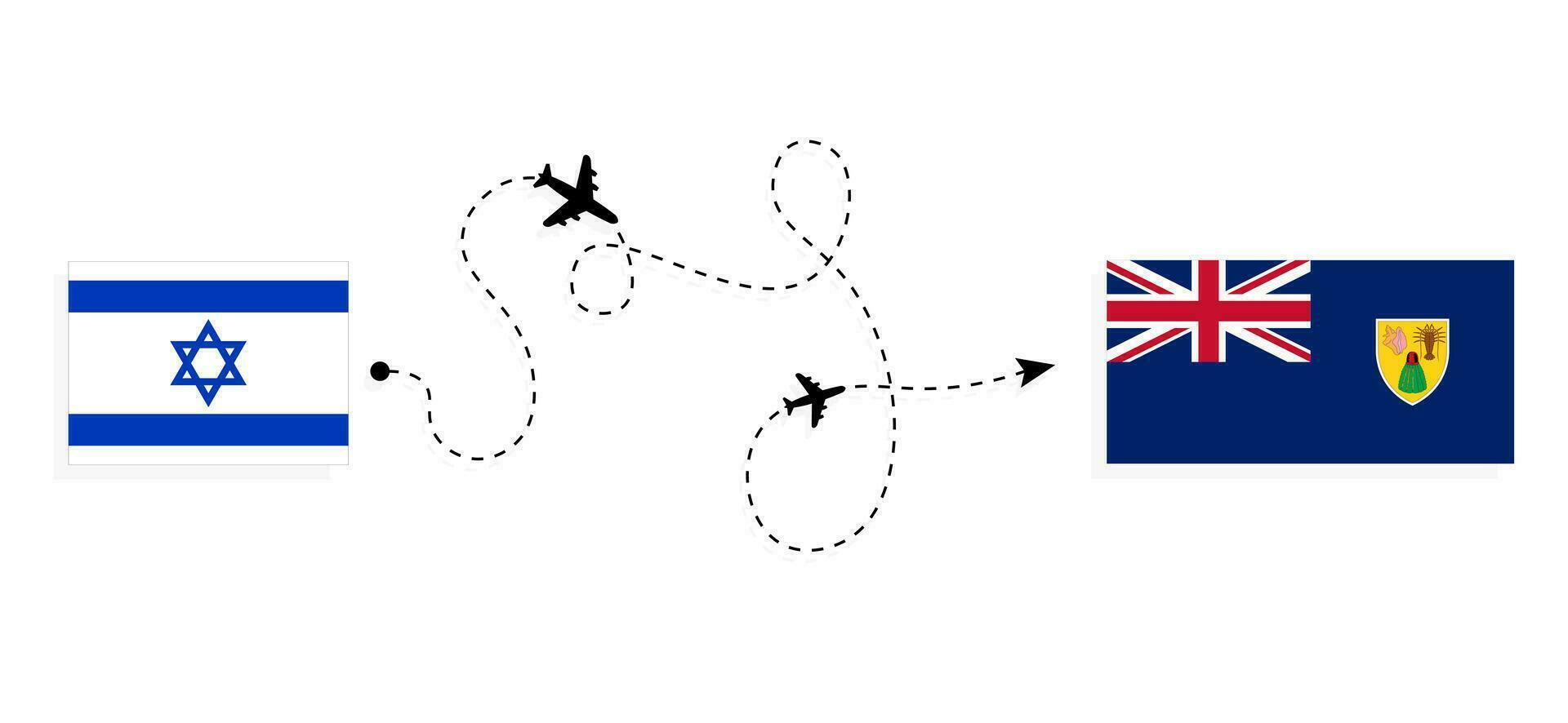 Flight and travel from Israel to Turks and Caicos by passenger airplane Travel concept vector