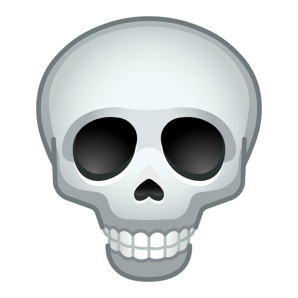Simple bone skull Large size of emoji skull vector