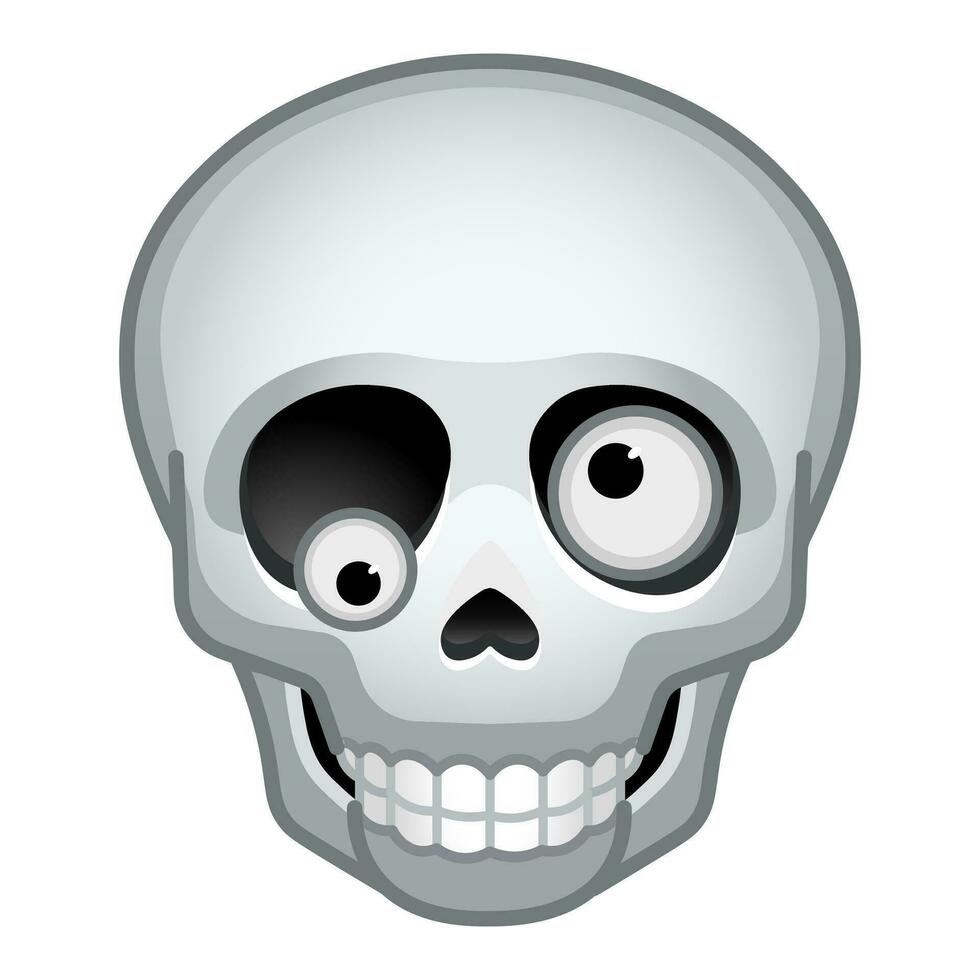 Simple bone skull Large size of emoji skull vector