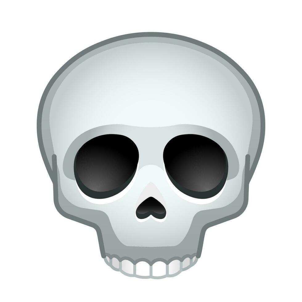 Simple bone skull Large size of emoji skull vector