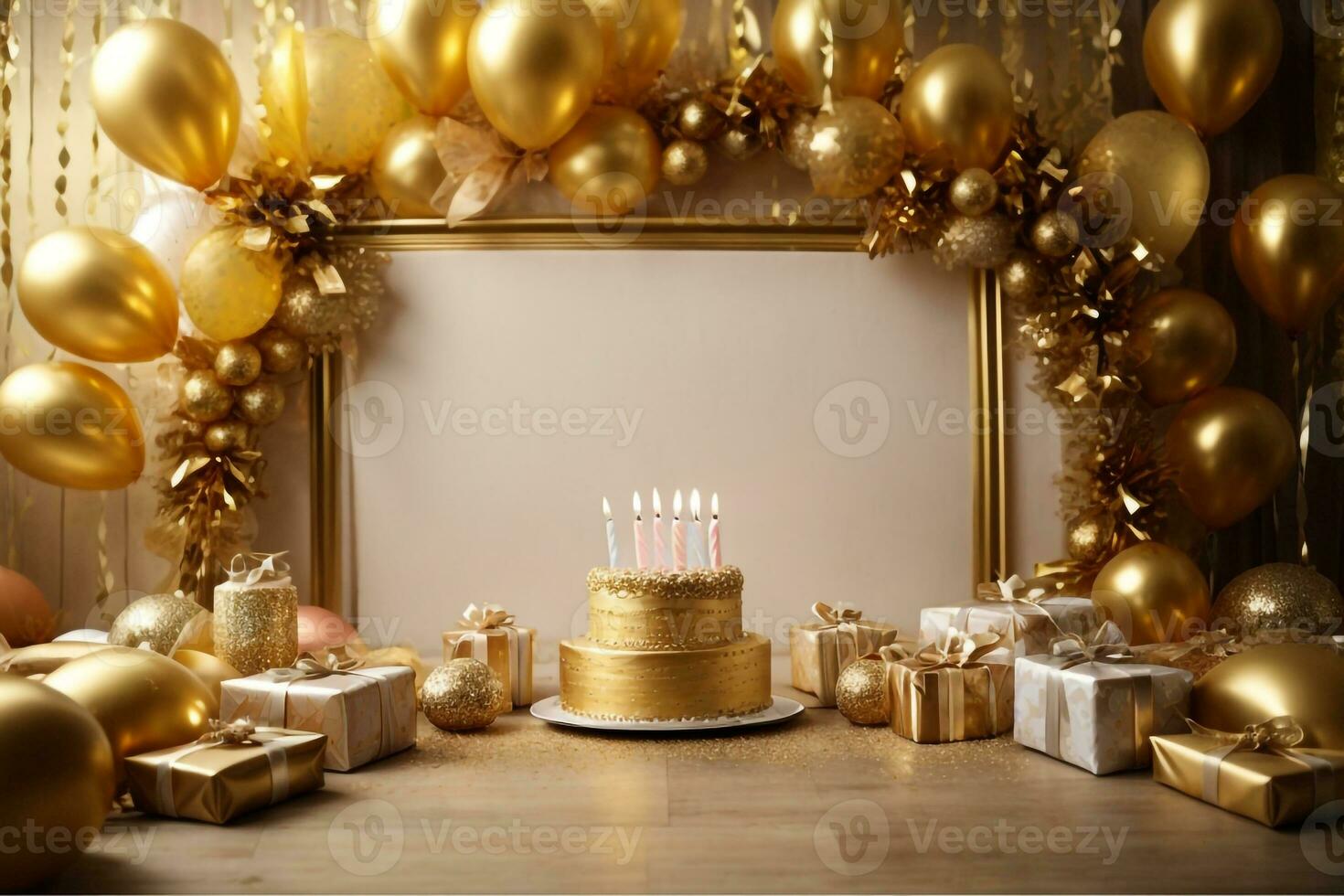 Birthday cake wallpaper ai generated photo