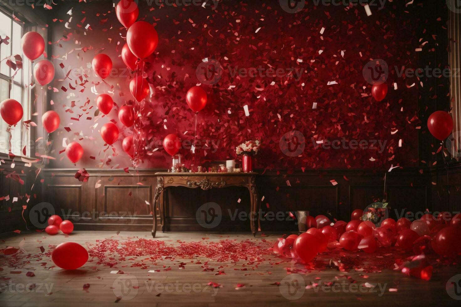 Room with ballons ai generated photo