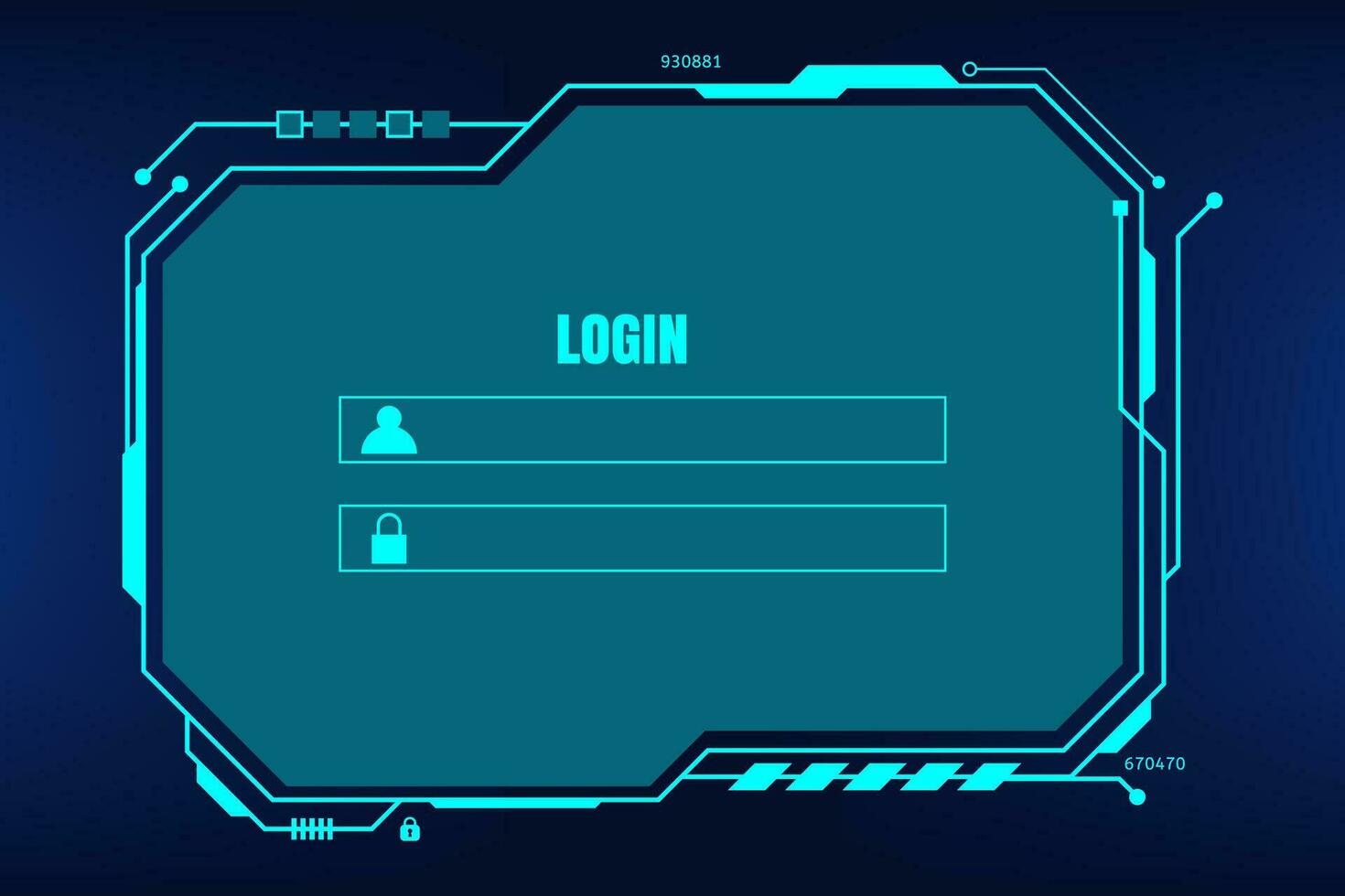 Vector HUD form login password user interface HUD design for security technology background