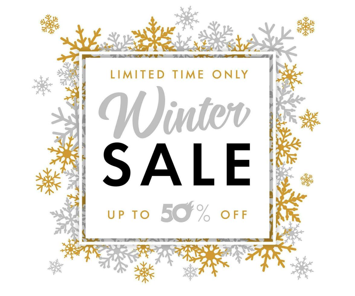 Winter Sale shopping card. vector