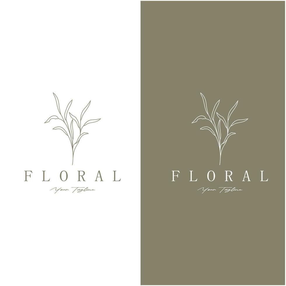 Elegant floral and leaf frame. Delicate botanical vector illustration for labels, spas, corporate identity, and wedding invitations