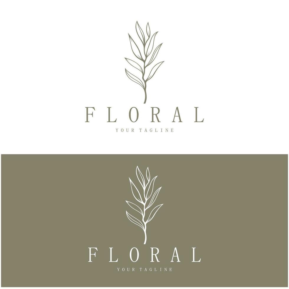 Elegant floral and leaf frame. Delicate botanical vector illustration for labels, spas, corporate identity, and wedding invitations