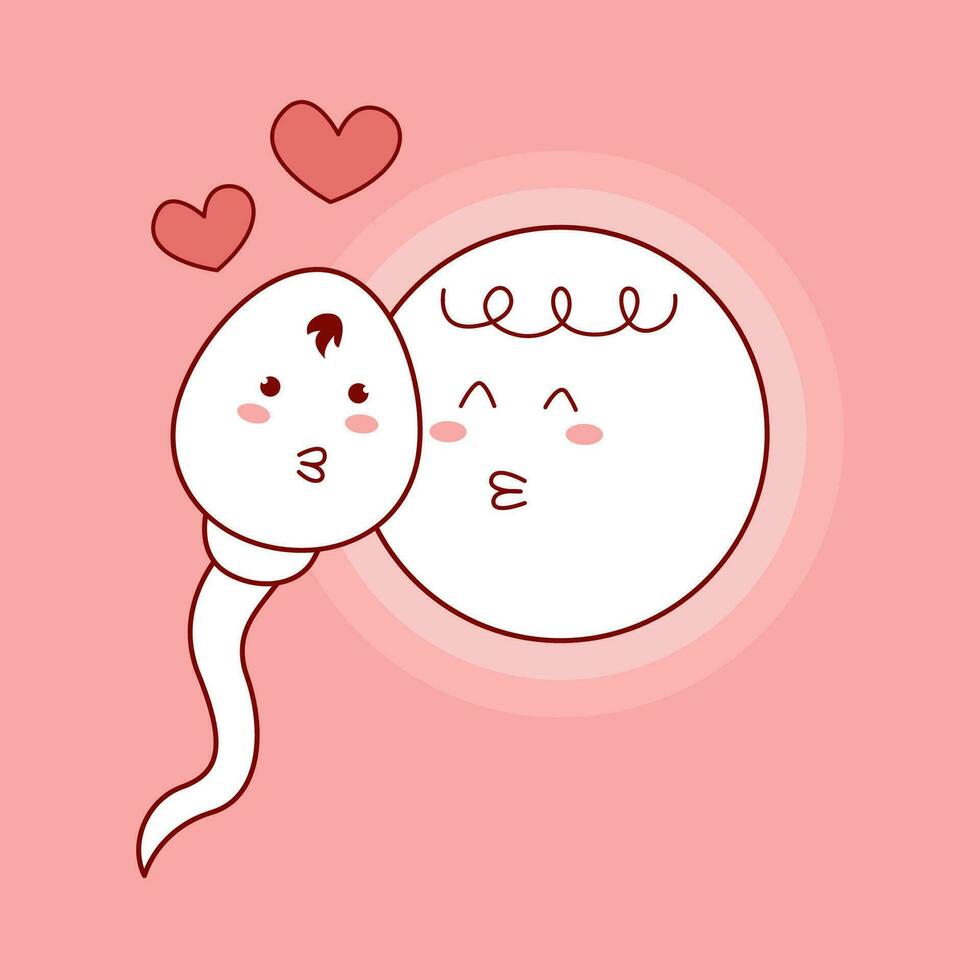 espermatozoide y óvulo. ilustración vectorial vector