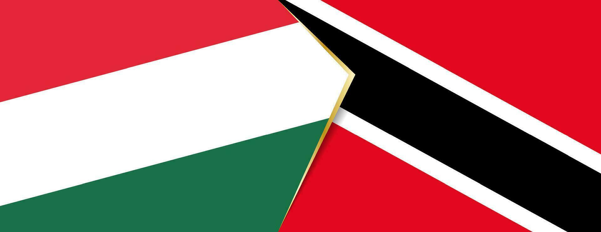 Hungary and Trinidad and Tobago flags, two vector flags.