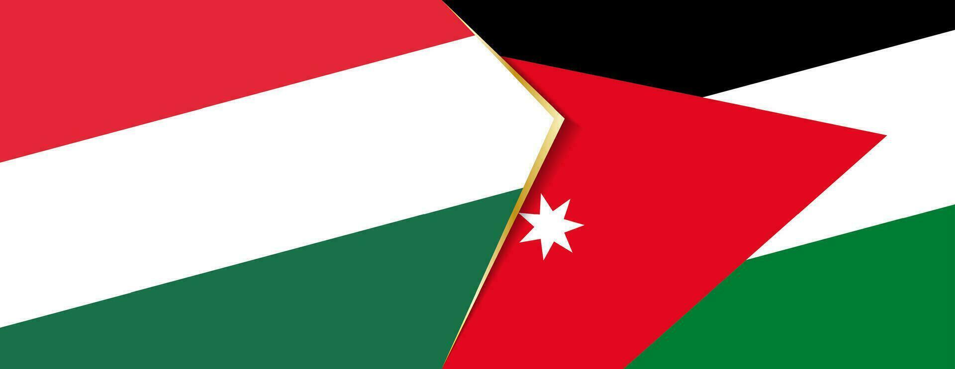 Hungary and Jordan flags, two vector flags.