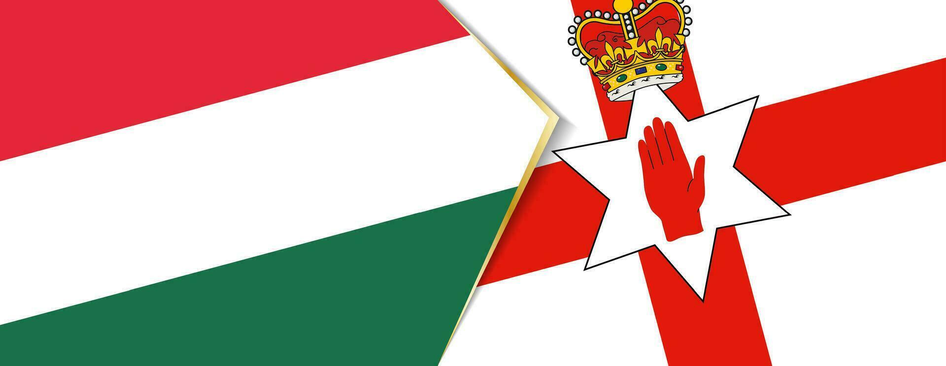 Hungary and Northern Ireland flags, two vector flags.