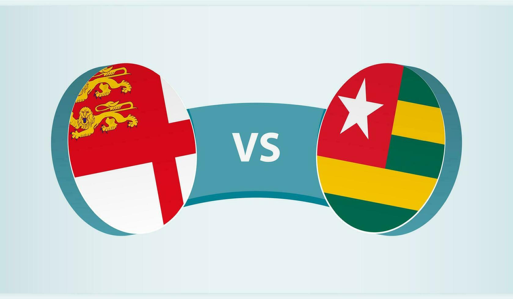 Sark versus Togo, team sports competition concept. vector