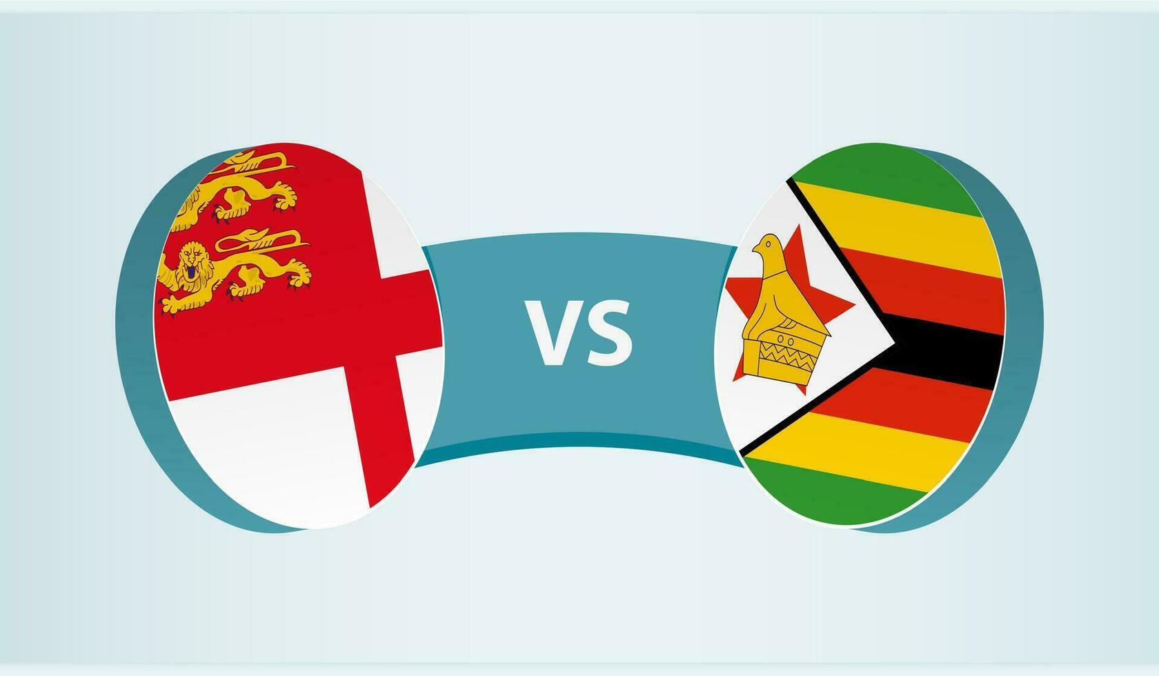 Sark versus Zimbabwe, team sports competition concept. vector