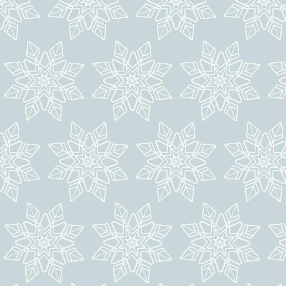 Vector Winter Snowflakes Seamless Pattern. New year texture for print, wrapping paper, design, fabric, decor, gift, backgrounds.
