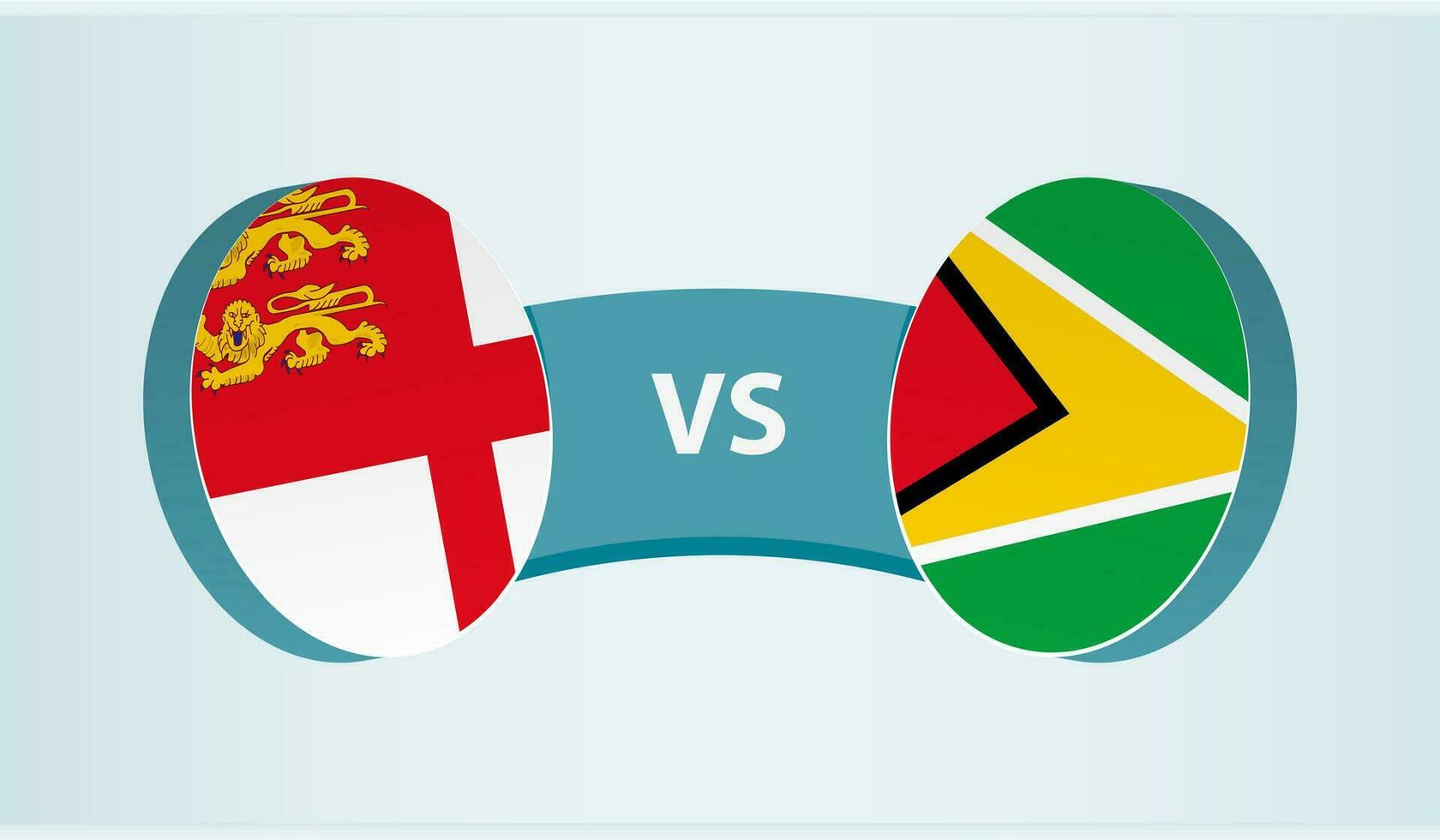 Sark versus Guyana, team sports competition concept. vector