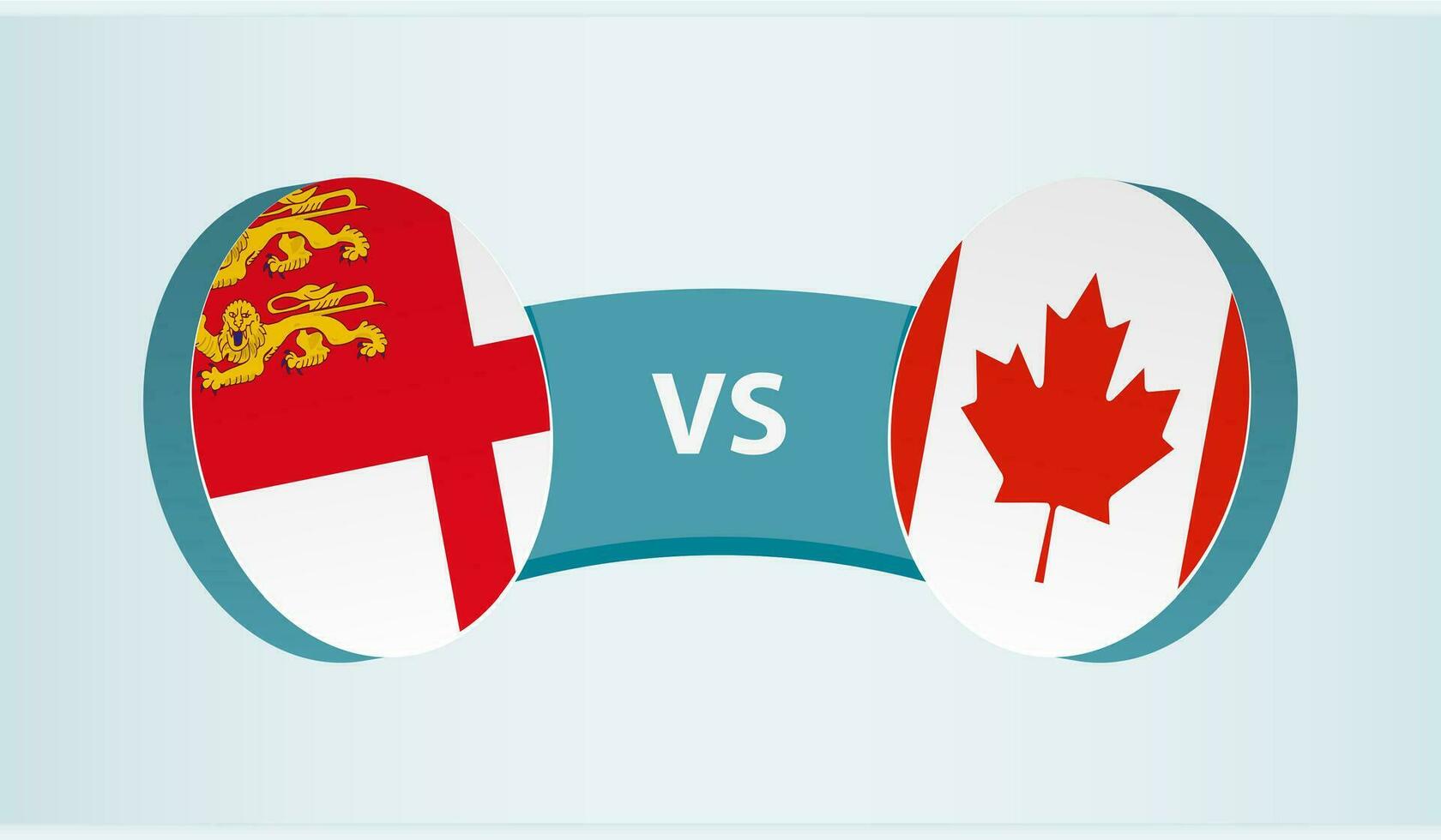 Sark versus Canada, team sports competition concept. vector