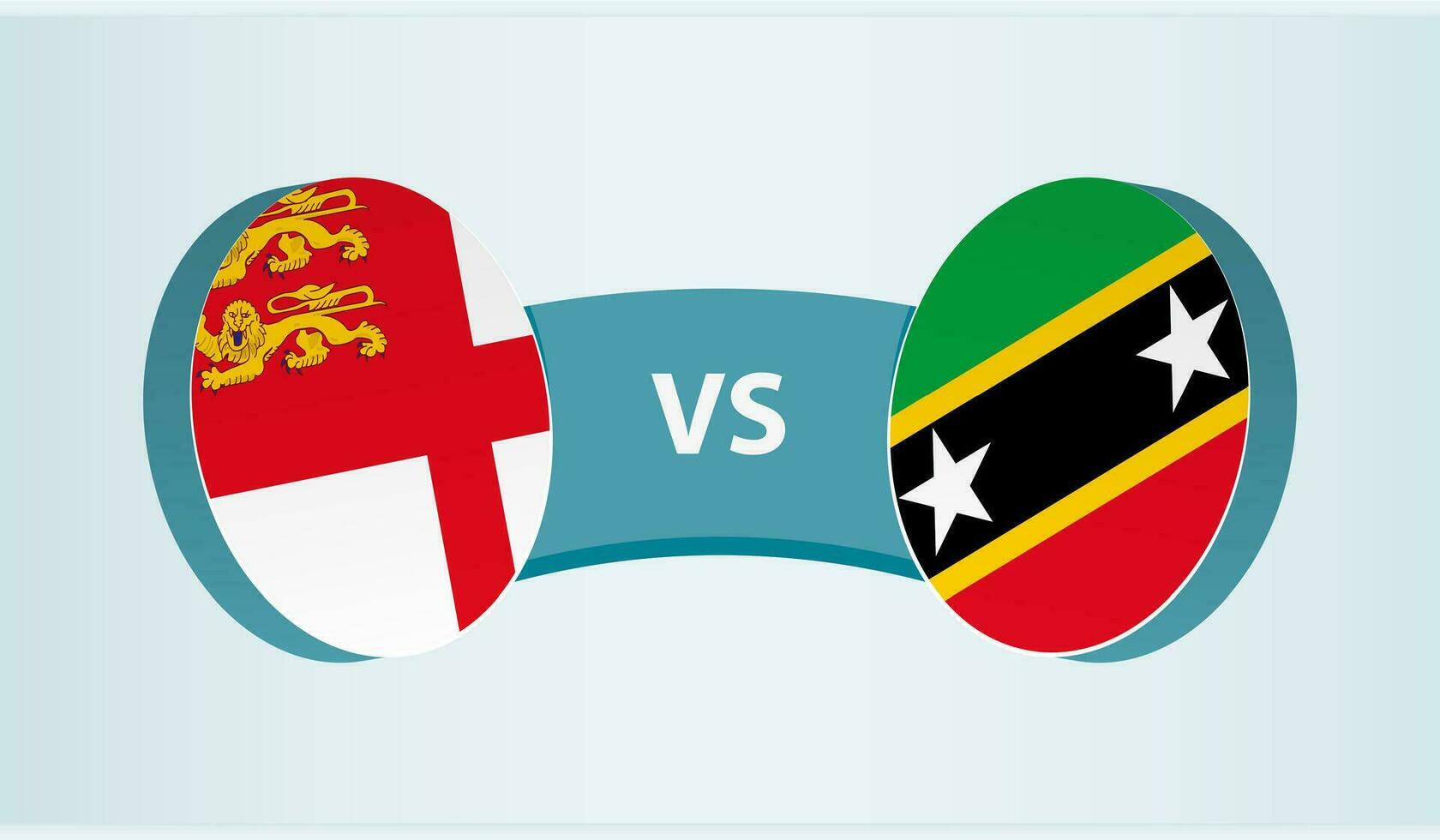 Sark versus Saint Kitts and Nevis, team sports competition concept. vector