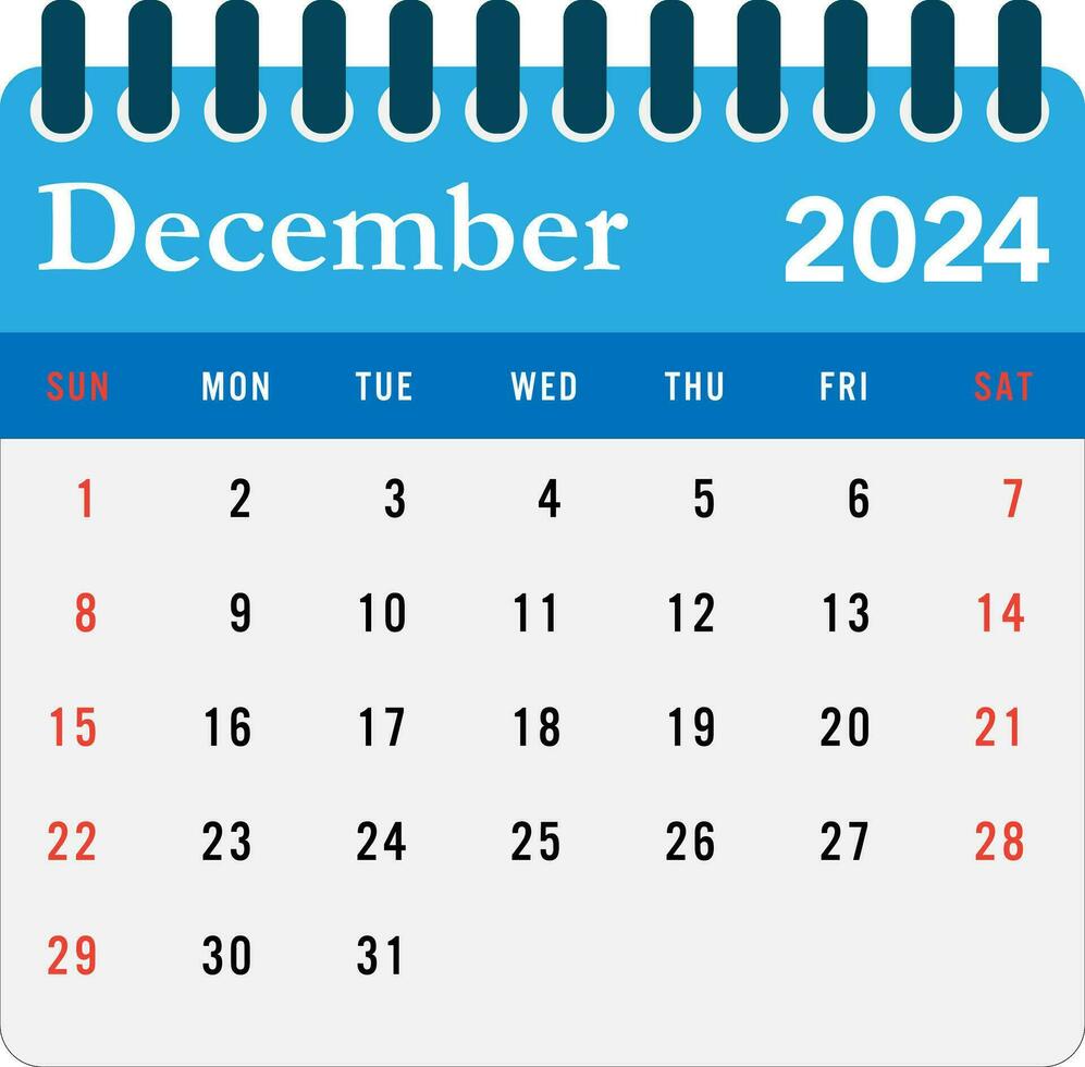 December 2024 calendar Wall calendar 2024 template vector