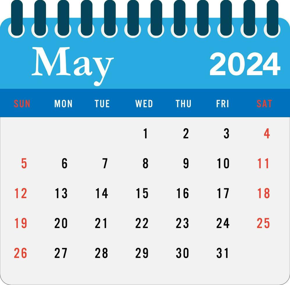 May 2024 calendar Wall calendar 2024 template vector