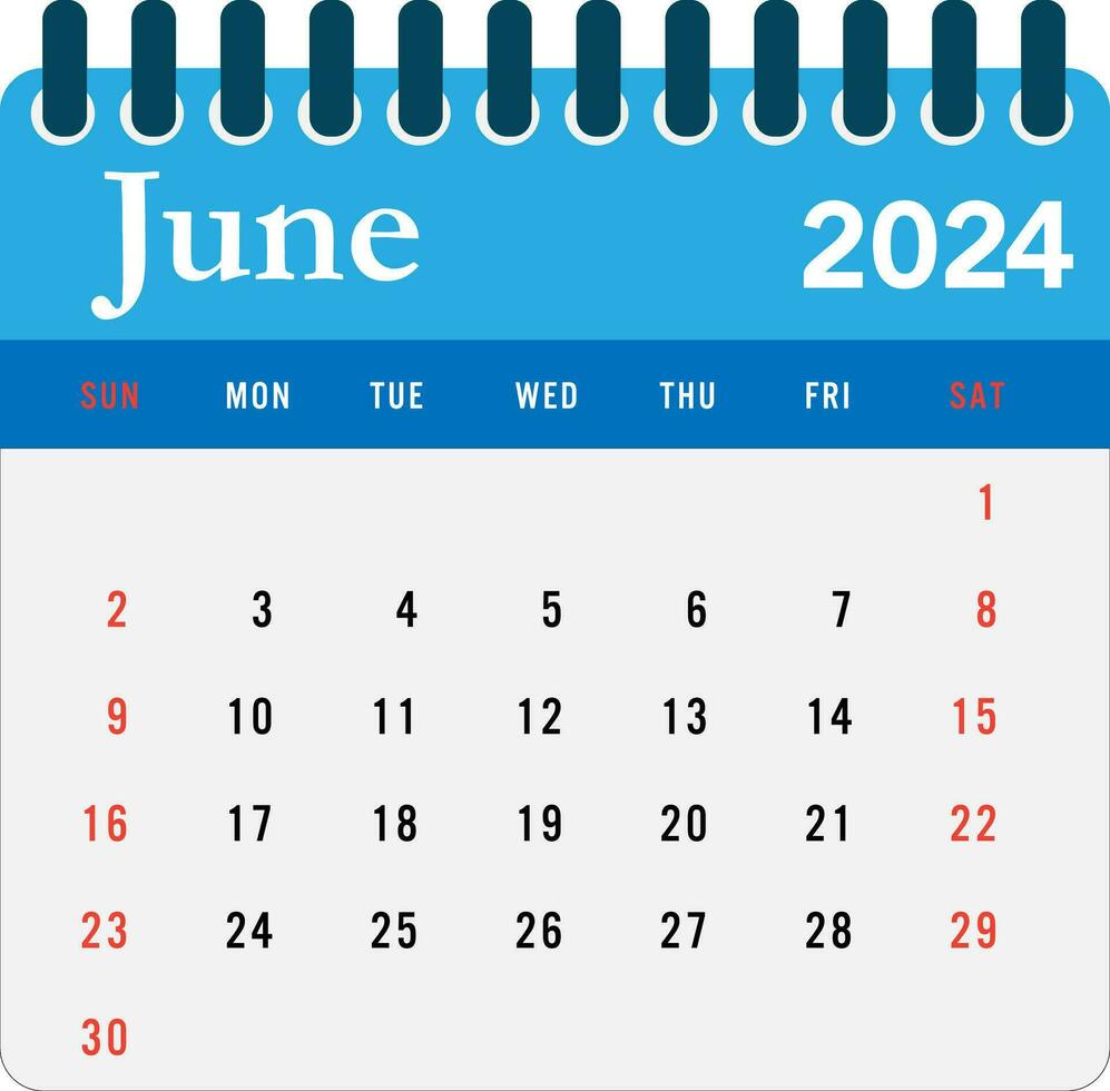 June 2024 calendar Wall calendar 2024 template vector