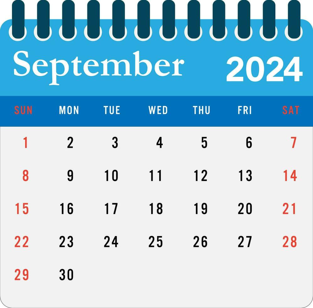 September 2024 calendar Wall calendar 2024 template vector