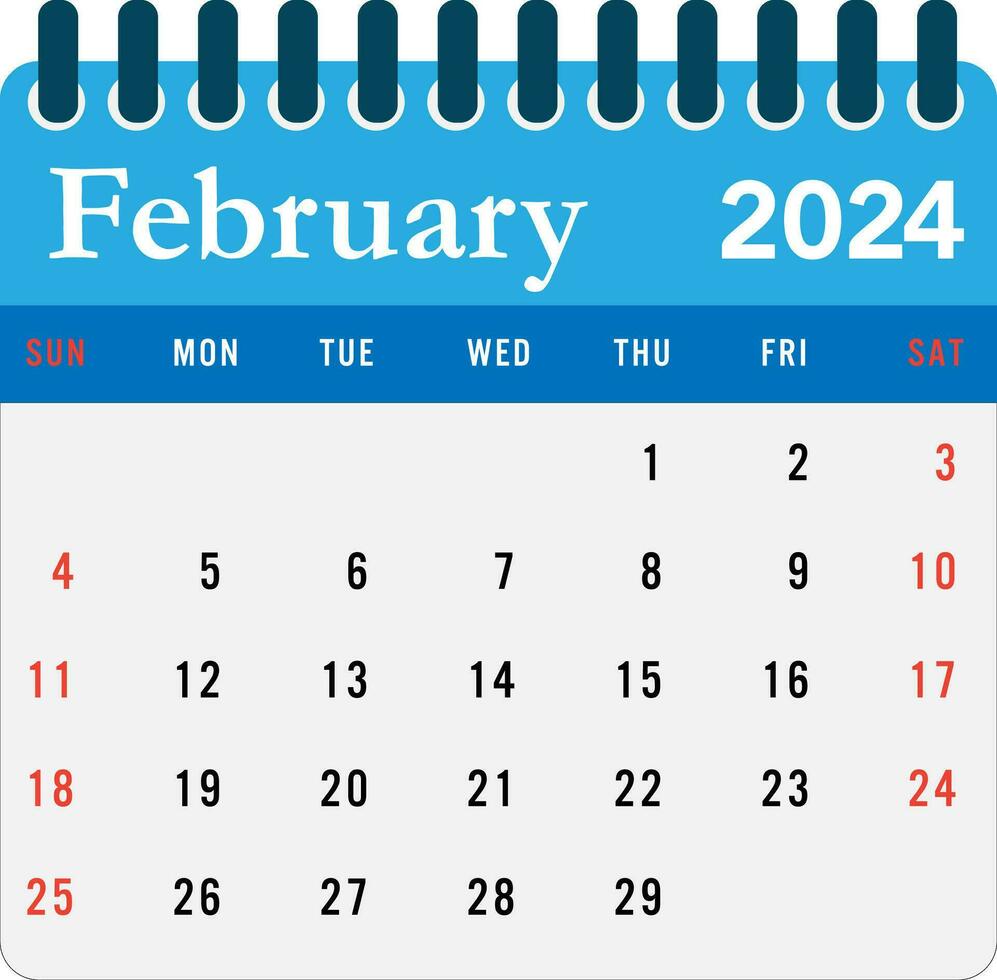 February 2024 calendar Wall calendar 2024 template vector