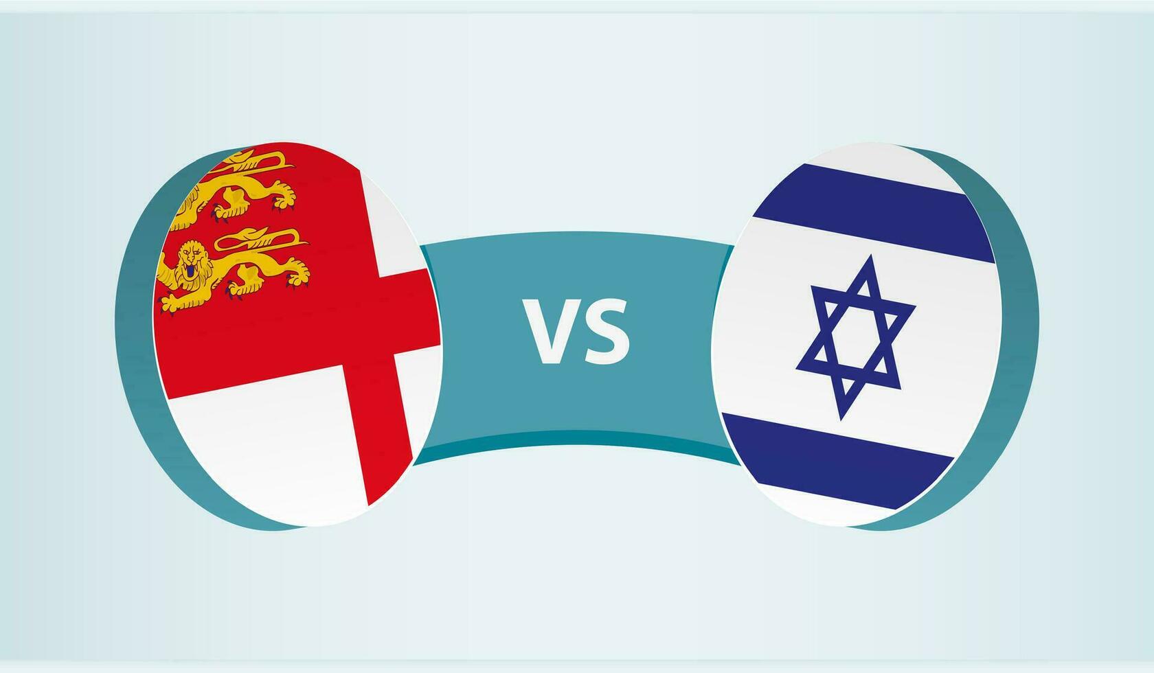 Sark versus Israel, team sports competition concept. vector