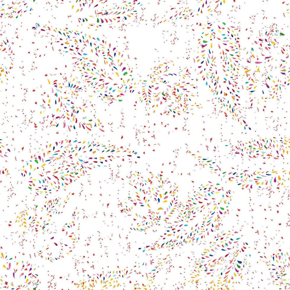 Abstract seamless floral pattern with dots and leaves. Dotted flourish multicolor festive texture. Abstract backdrop with chaotic flowing organic shapes. Artistic stylish summer tiled  background. vector