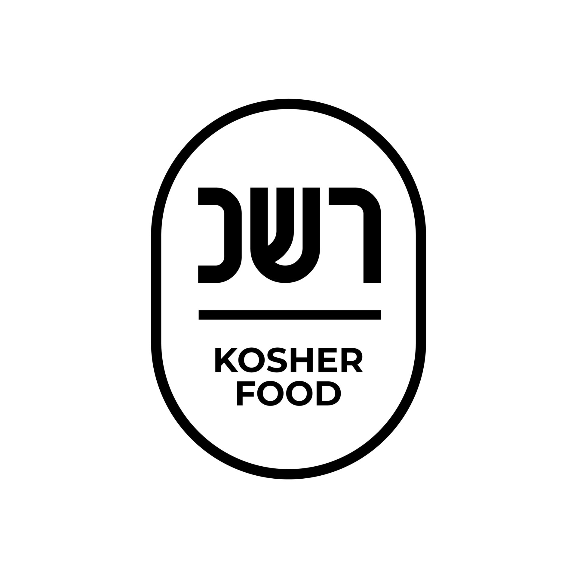 Kosher Certified symbol. International symbol of kosher food. Packaging