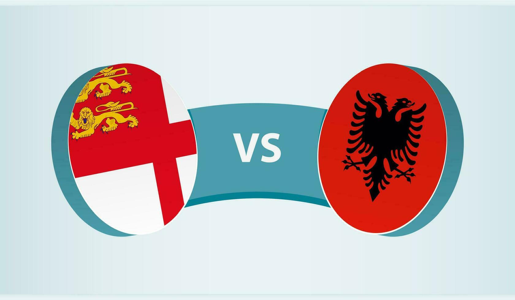 Sark versus Albania, team sports competition concept. vector