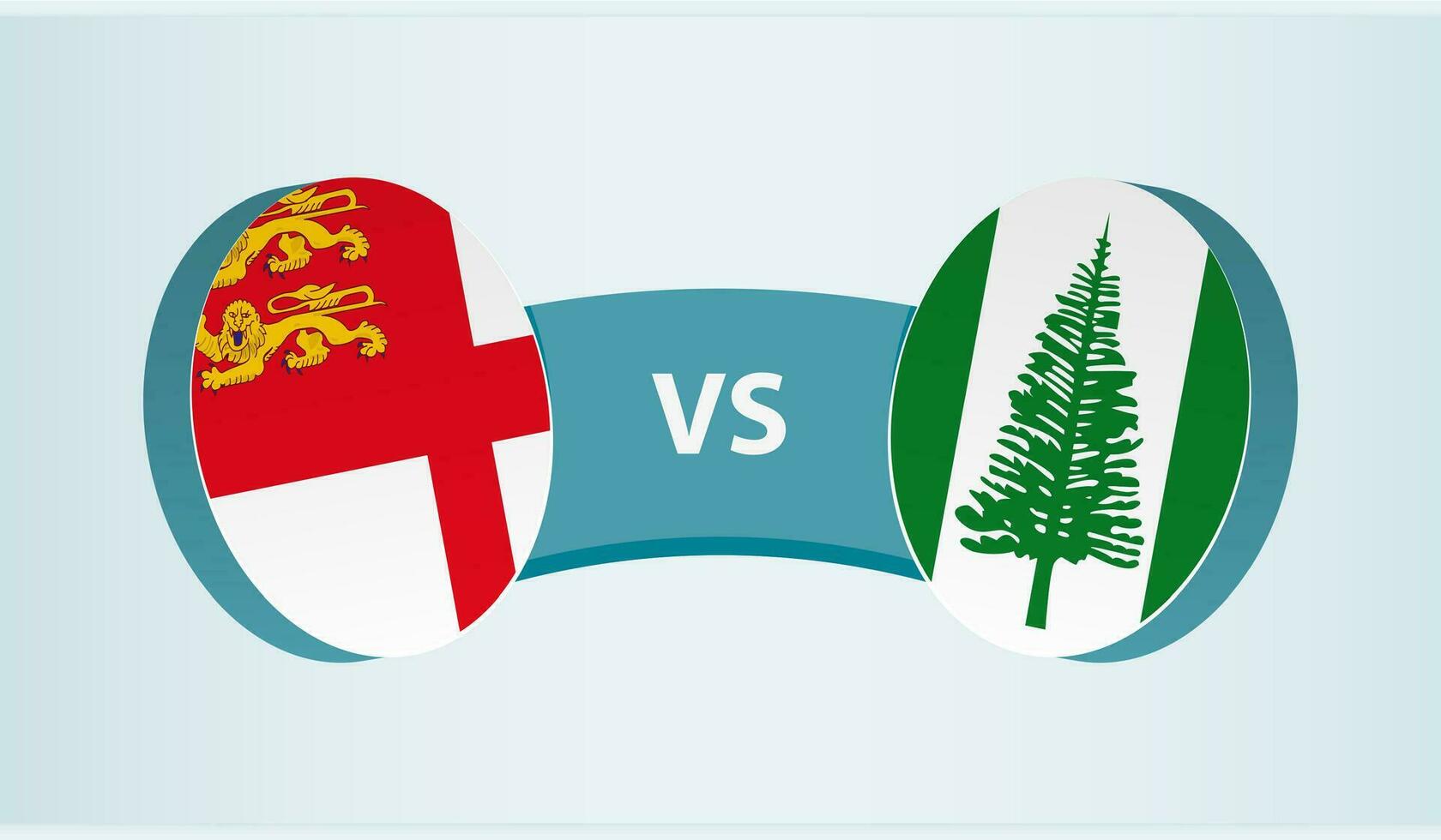 Sark versus Norfolk Island, team sports competition concept. vector