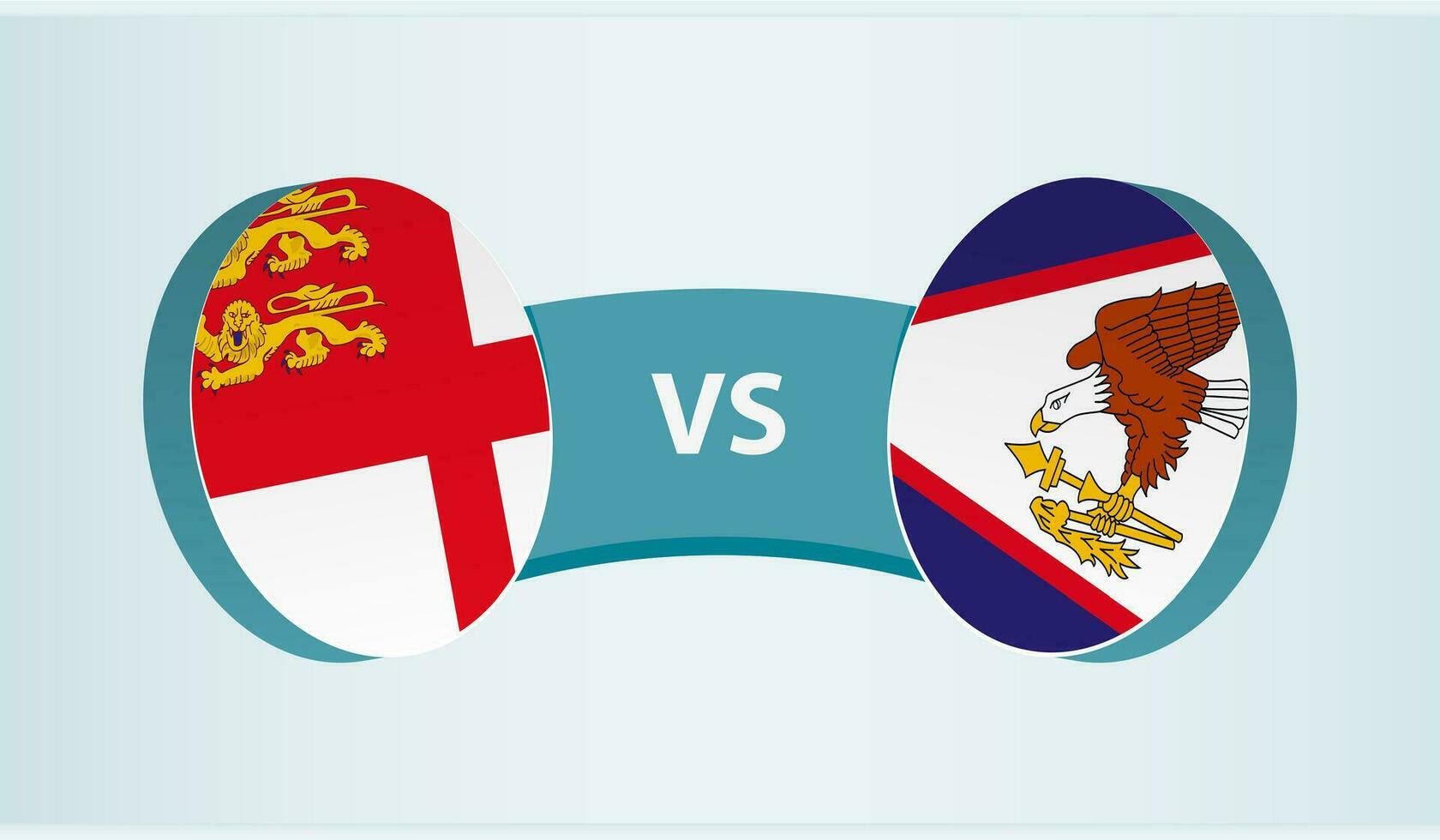 Sark versus American Samoa, team sports competition concept. vector