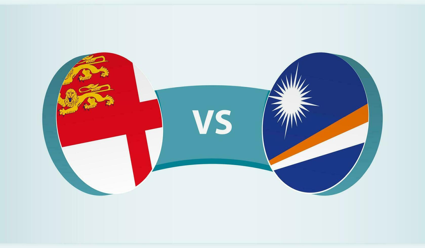 Sark versus Marshall Islands, team sports competition concept. vector