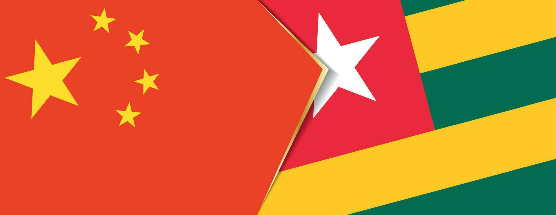 China and Togo flags, two vector flags.