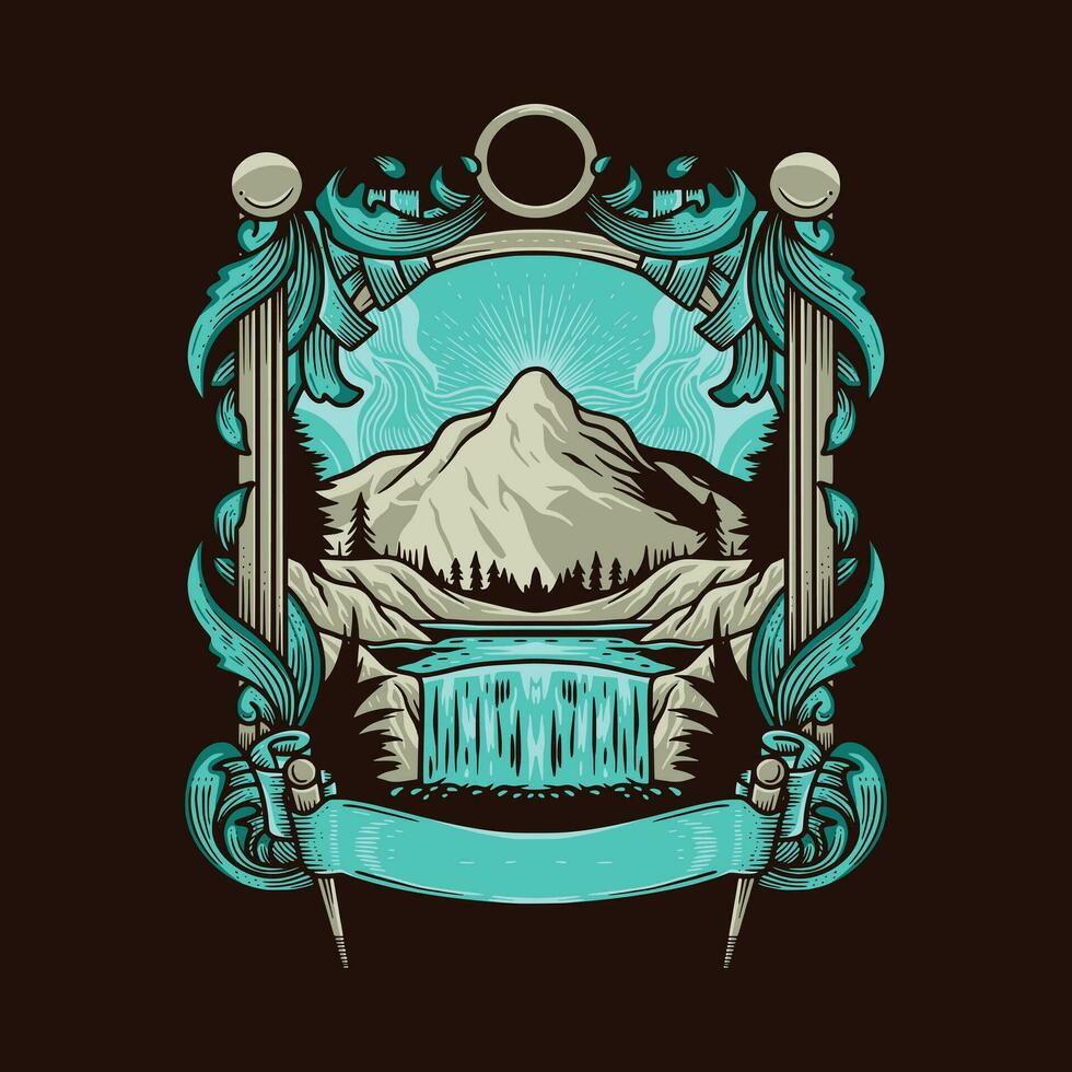 outdoor badge logo design vector