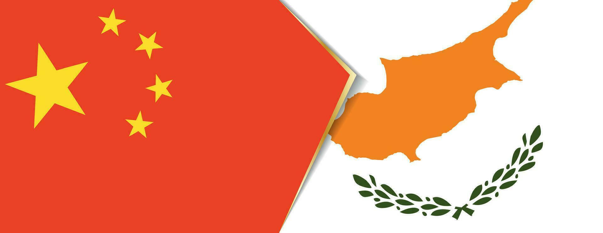 China and Cyprus flags, two vector flags.