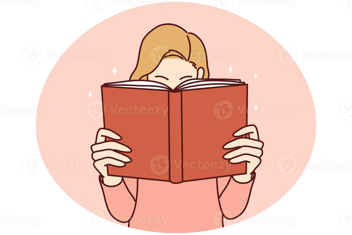 joven mujer disfrutar leyendo libro foto