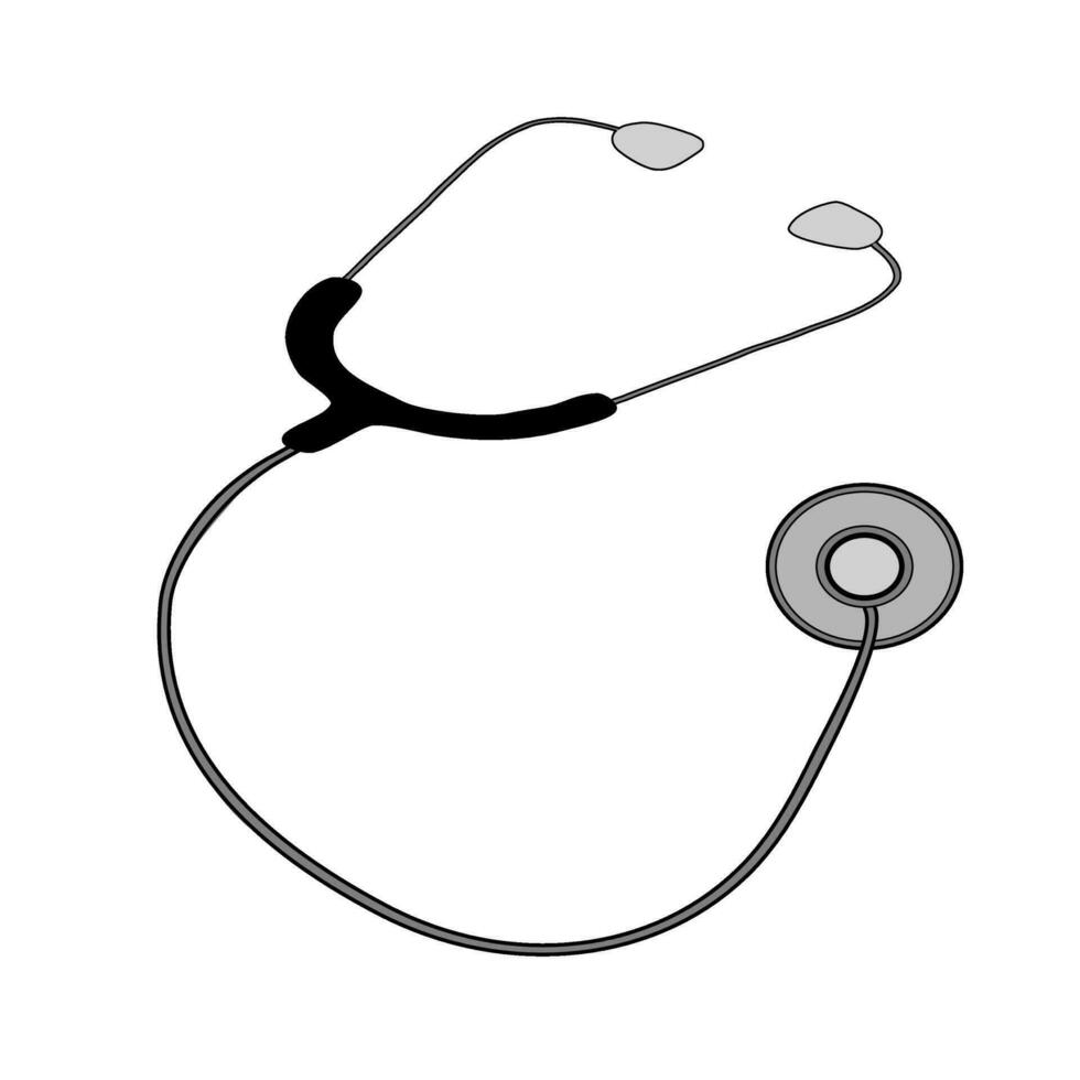Stethoscope vector on white background.