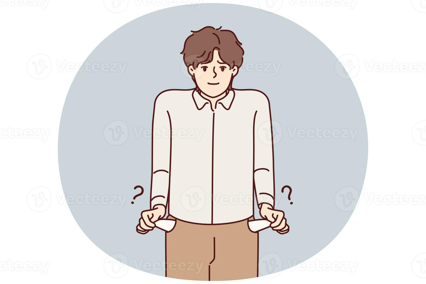 Poor man show empty pockets photo
