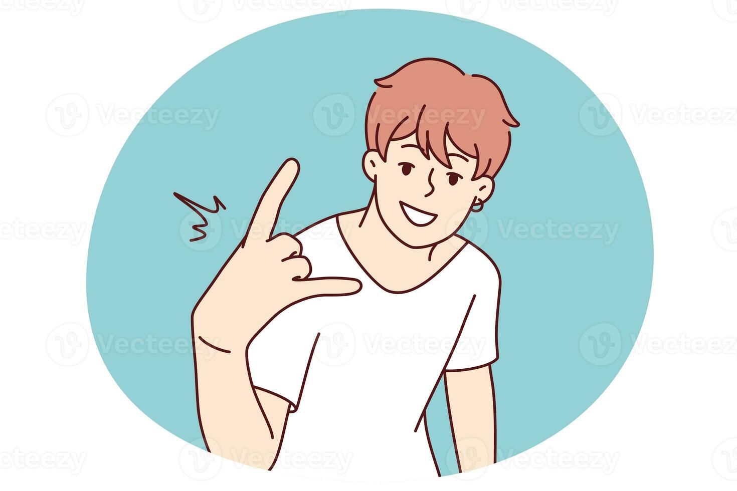 Cool guy show hand gesture photo