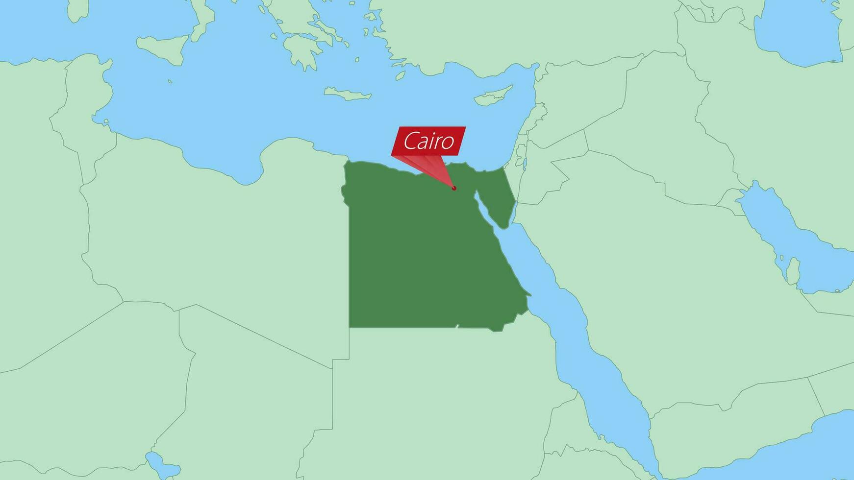 Map of Egypt with pin of country capital. vector