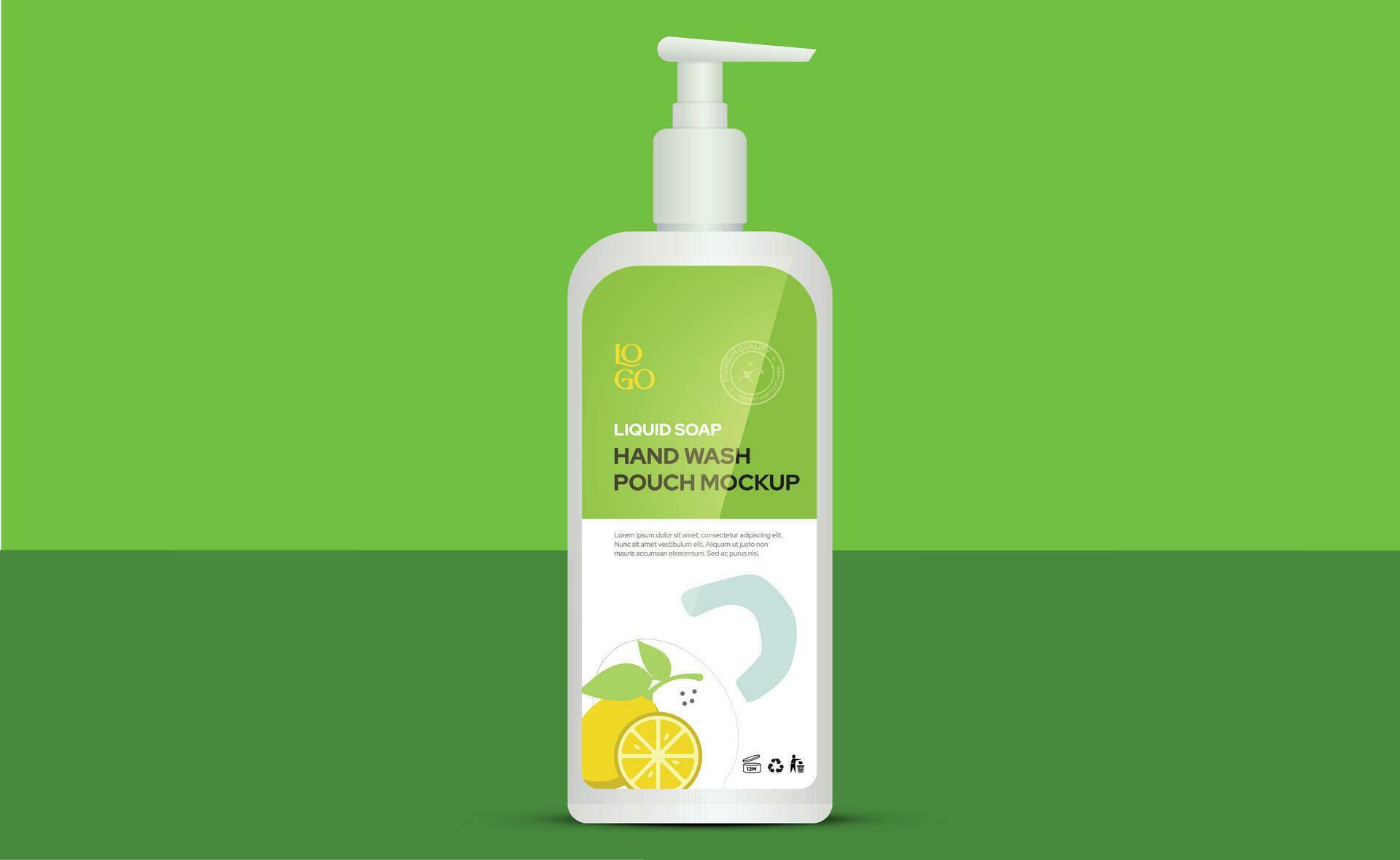 Lemon liquid soap label design packaging 3d illustration design label