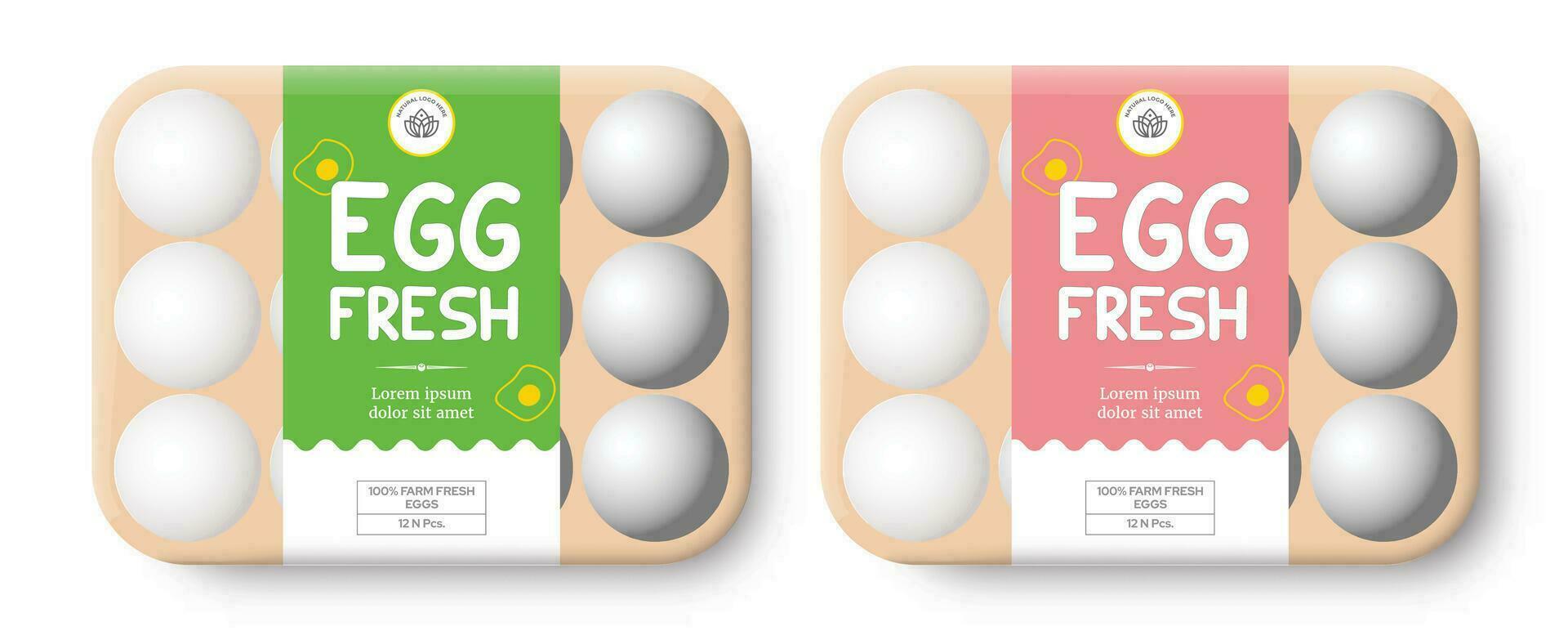 huevo etiqueta diseño pollo huevo caja embalaje diseño. mínimo vector embalaje diseño diseños colocar. huevo bandeja vector ilustración. huevo logo diseño