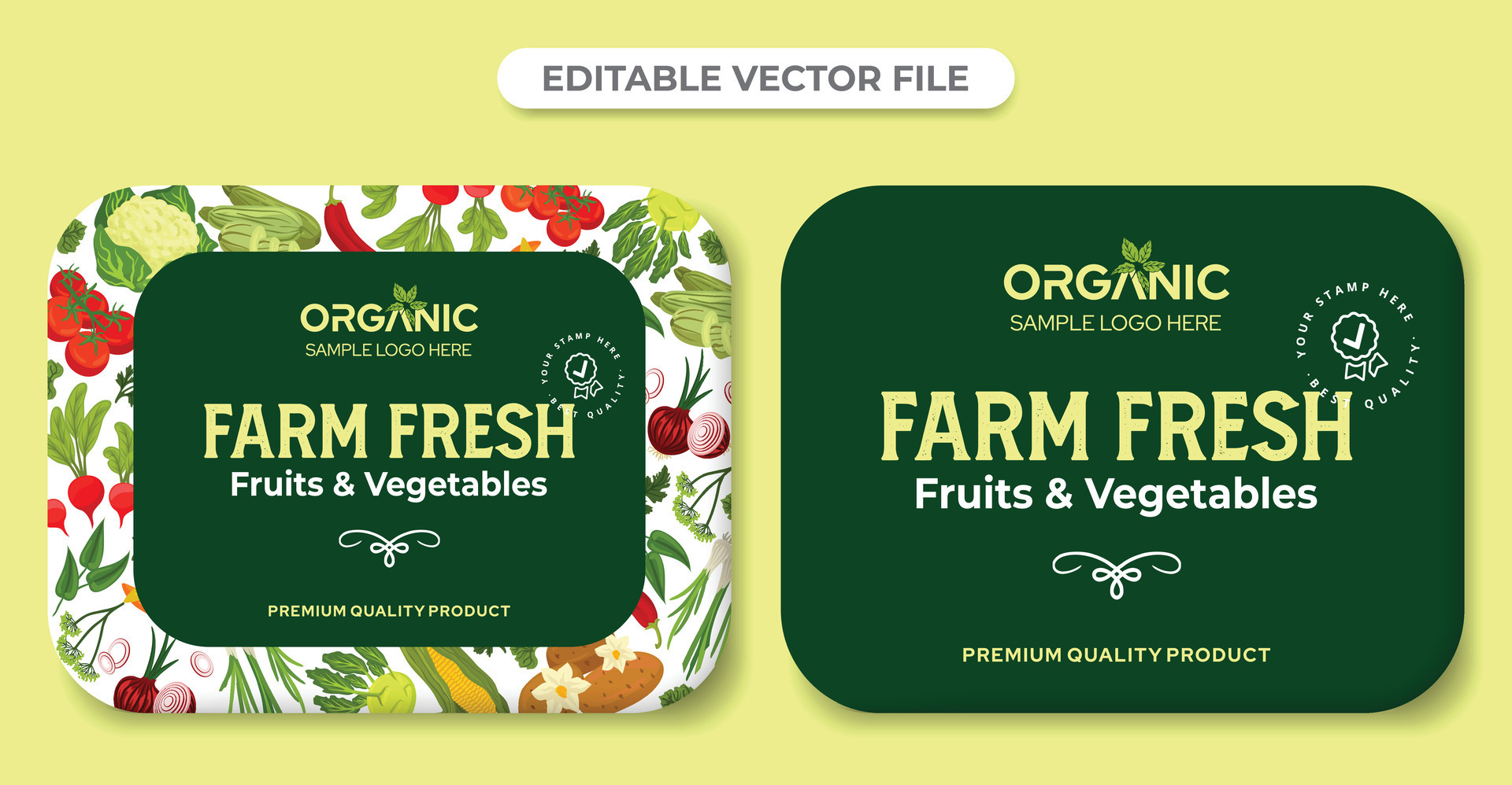 fruits and vegetables labels sticker design, farm fresh fruits label