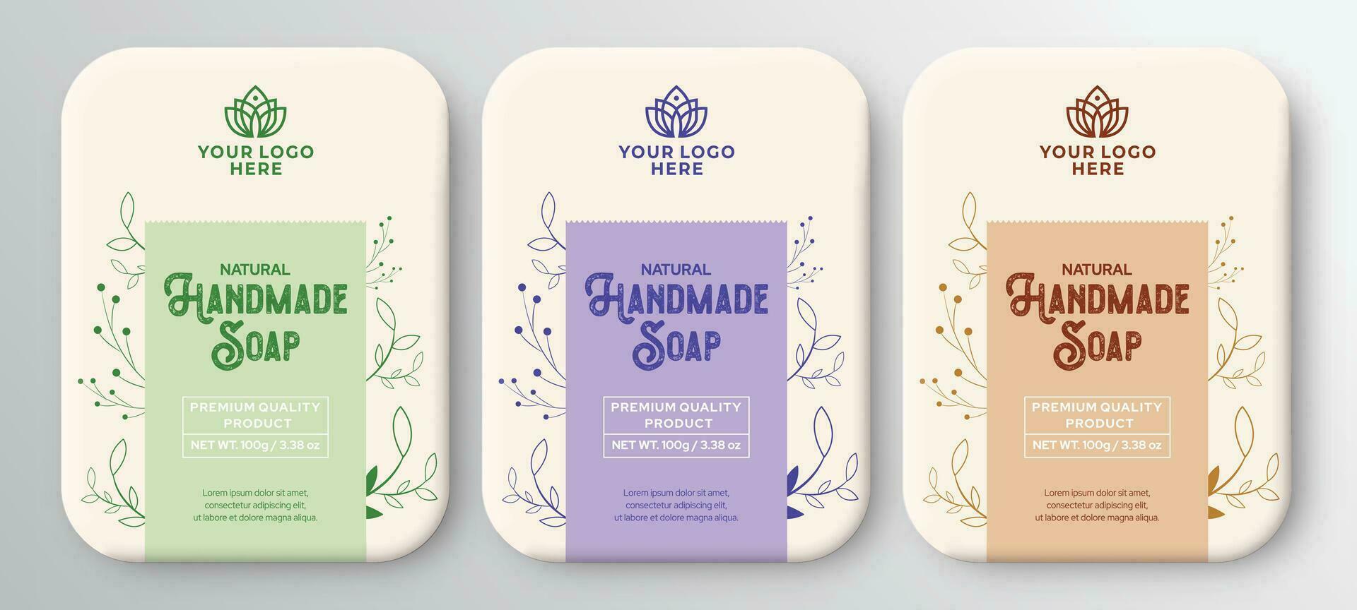 hecho a mano jabón etiqueta diseño mano dibujado etiquetas y patrones para hecho a mano jabón barras, natural jabón etiquetas vector ilustración