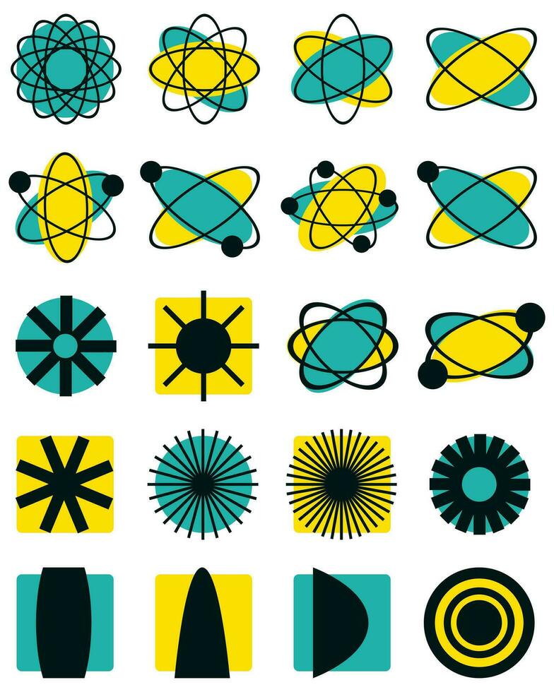 Abstract retro Mid-Century minimal style poster. Psychedelic collection. Brutalist modern vector illustration.