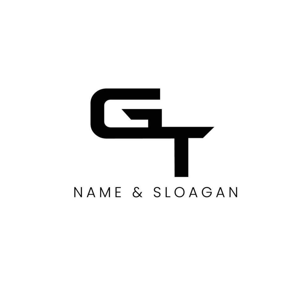 gt inicial letra logo diseño vector